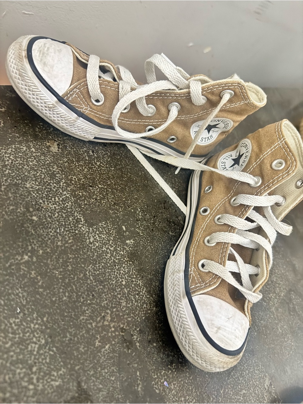 Converse High Top Sneakers - Cream with White Accents